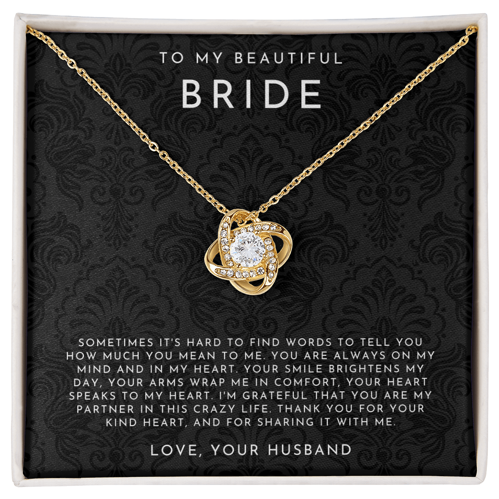 To My Bride Necklace - Love Knot Necklace