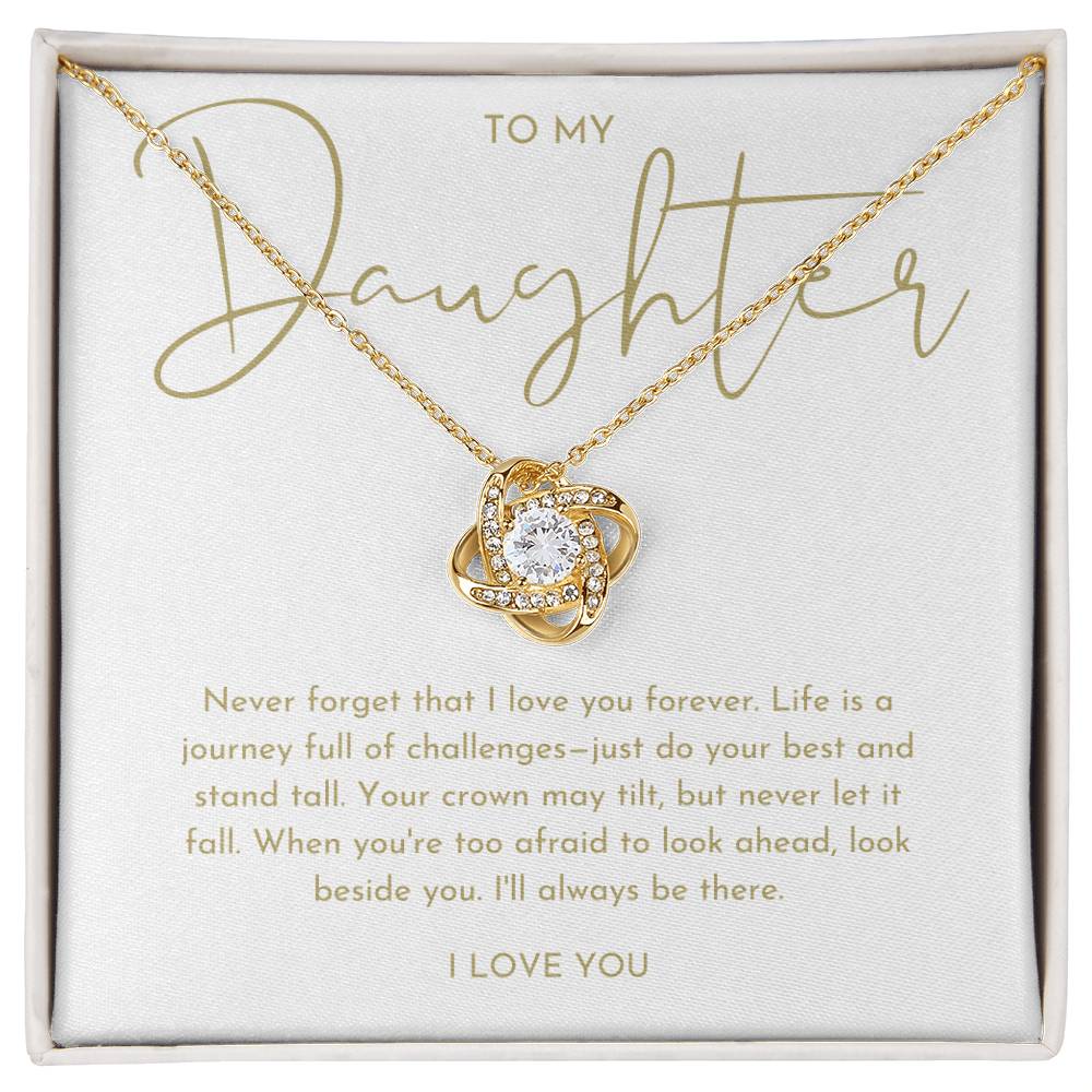 To My Daughter  Gift - Love Knot Necklace