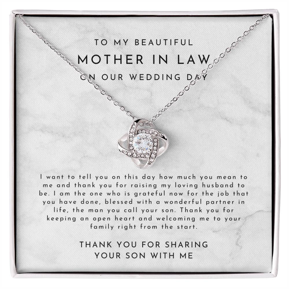 Mother In Law Gift (I Want To Tell You) Love Knot Necklace