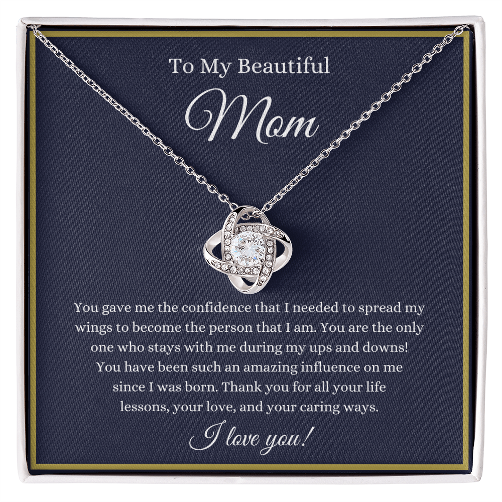 To My Beautiful Mom - Love Knot Necklace