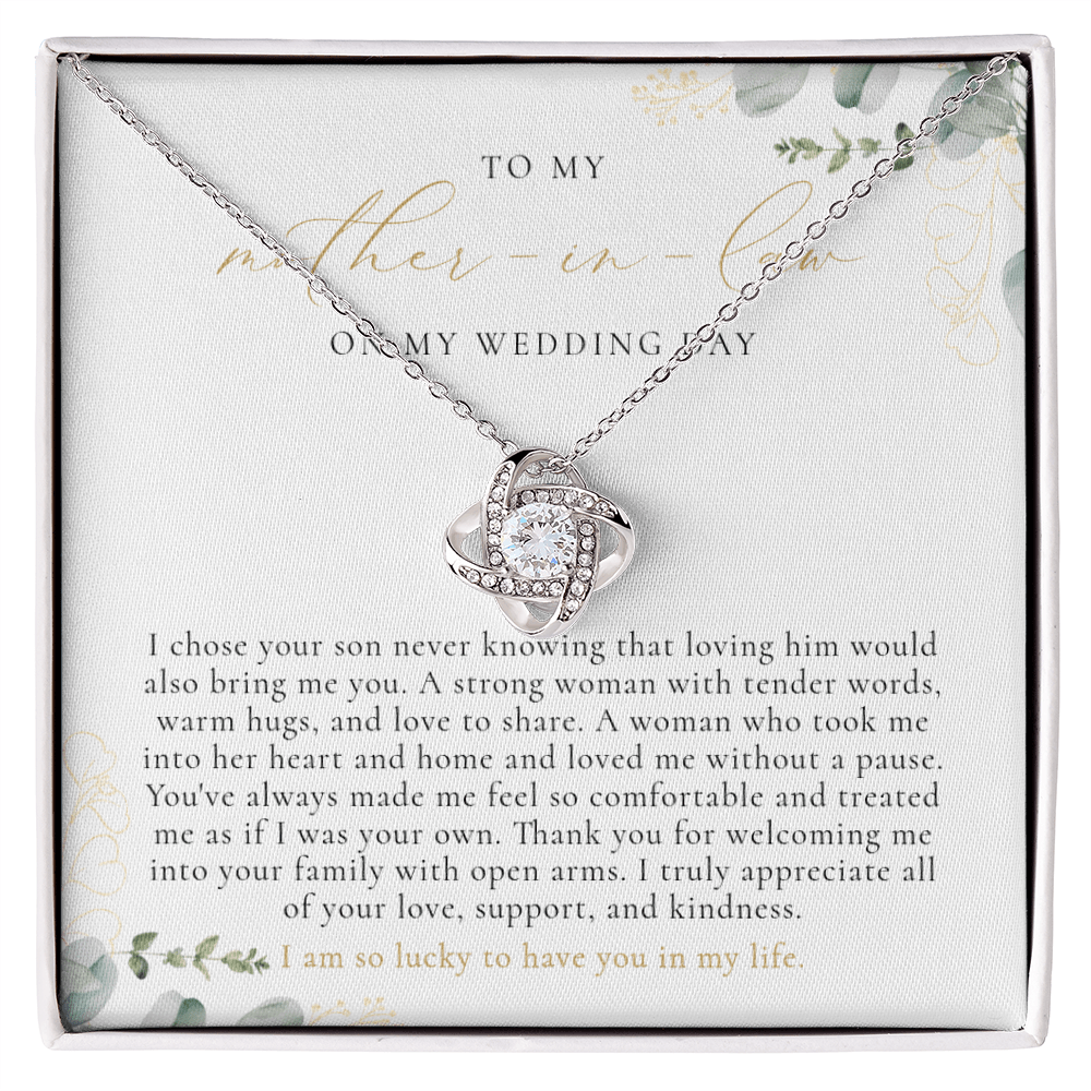 To My Mother In Law Necklace - Greenery Wedding Gift