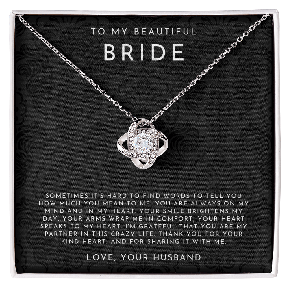 To My Bride Necklace - Love Knot Necklace
