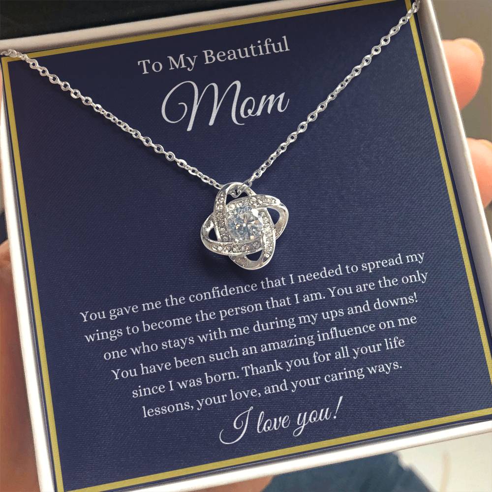 To My Beautiful Mom - Love Knot Necklace