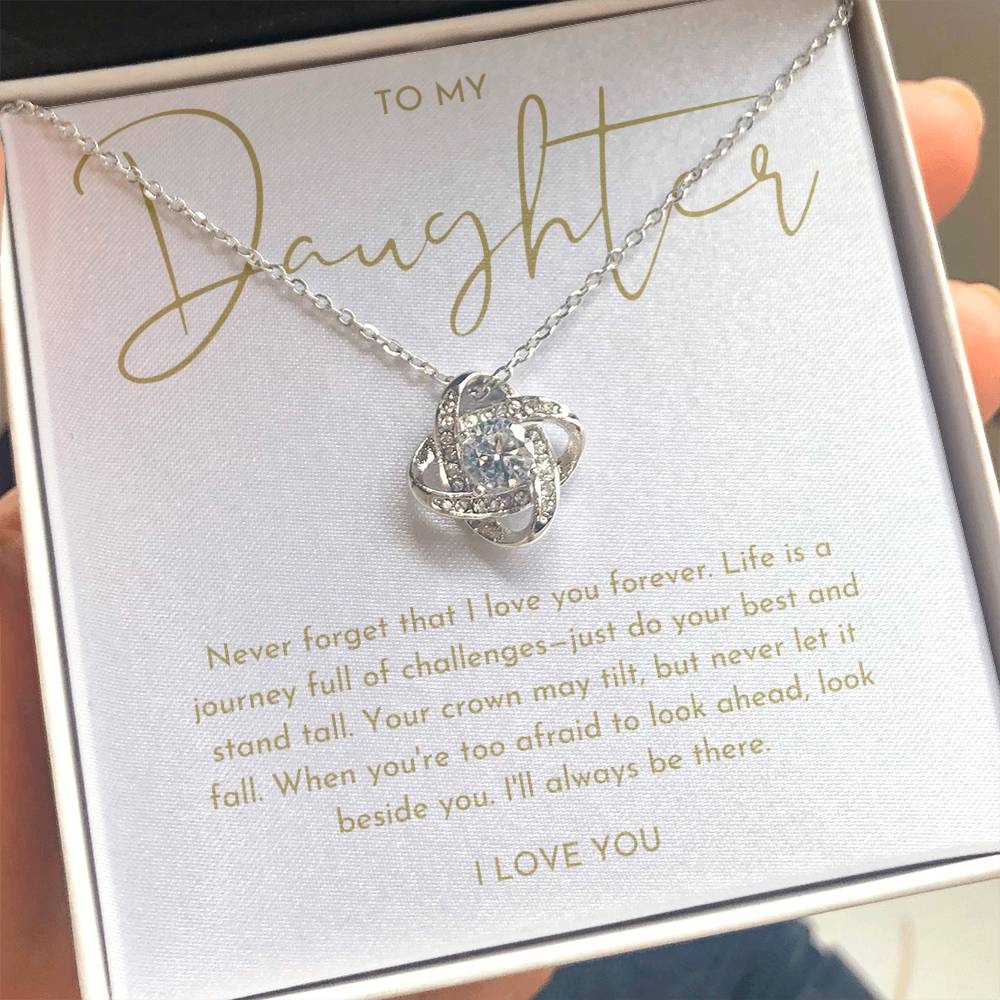 To My Daughter  Gift - Love Knot Necklace