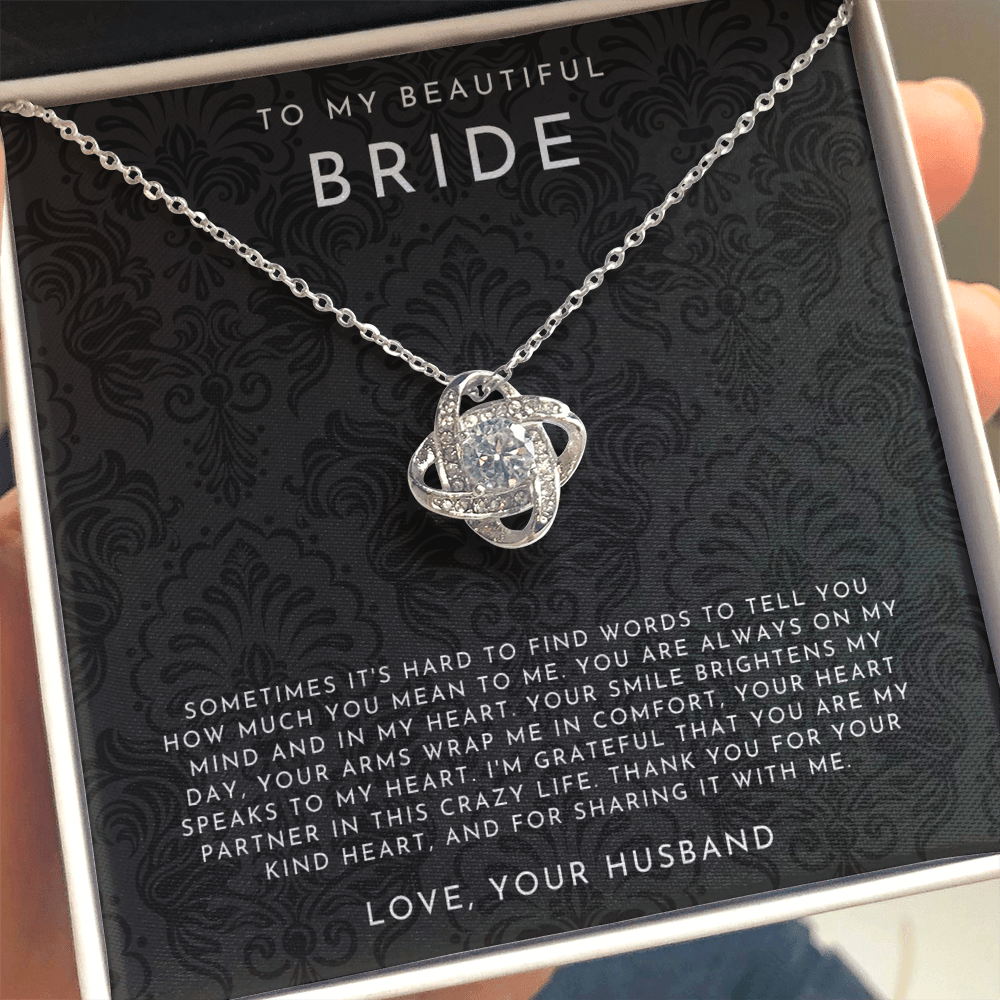 To My Bride Necklace - Love Knot Necklace