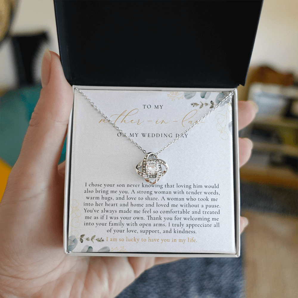 To My Mother In Law Necklace - Greenery Wedding Gift