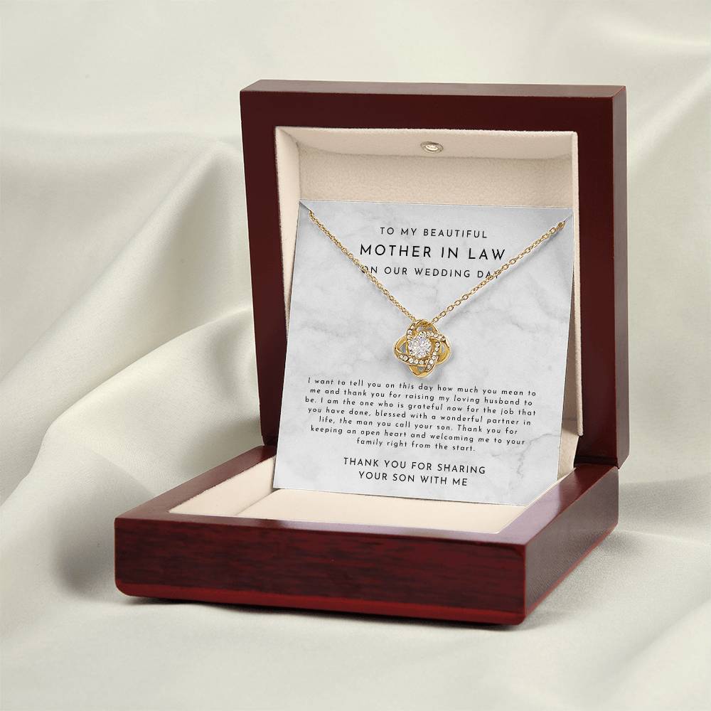 Mother In Law Gift (I Want To Tell You) Love Knot Necklace