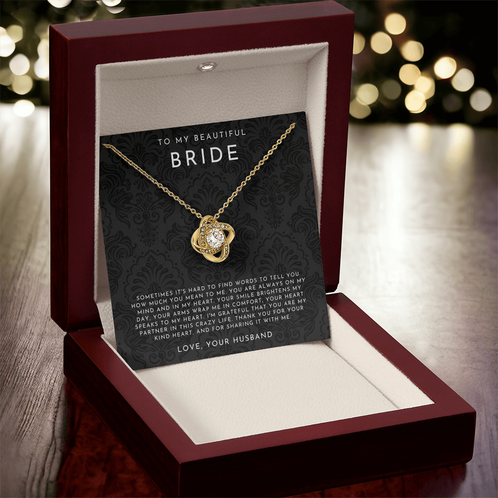 To My Bride Necklace - Love Knot Necklace