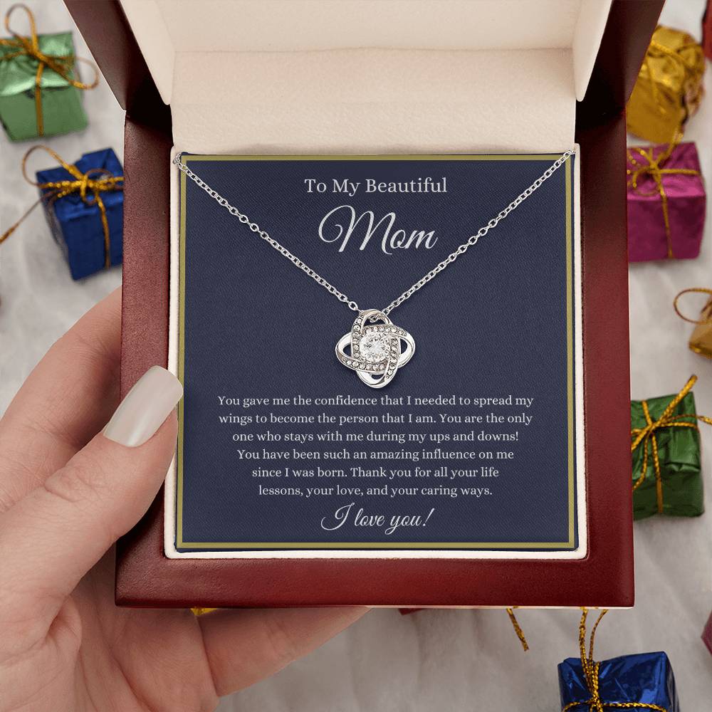 To My Beautiful Mom - Love Knot Necklace