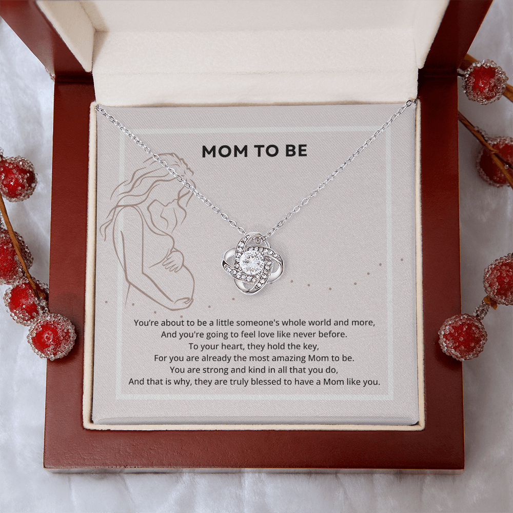 Mom To Be Love Knot Necklace