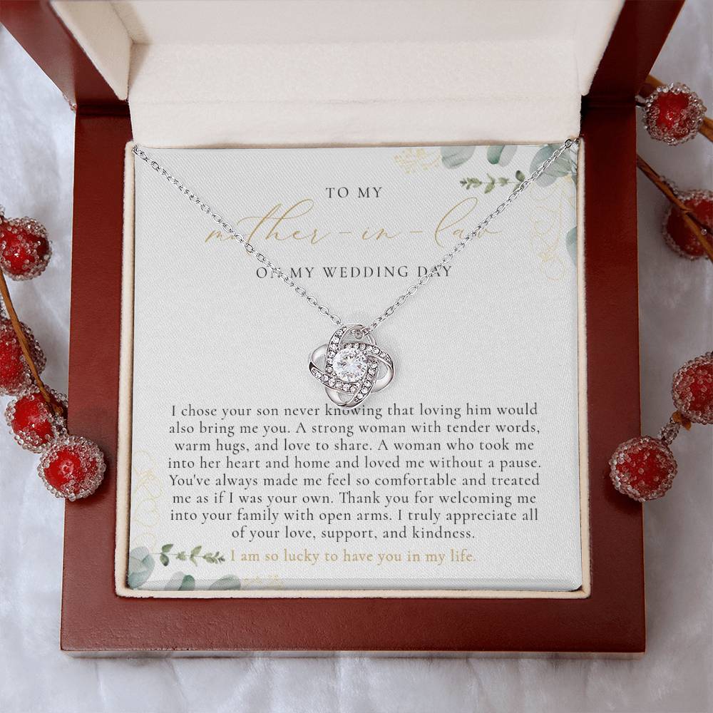 To My Mother In Law Necklace - Greenery Wedding Gift