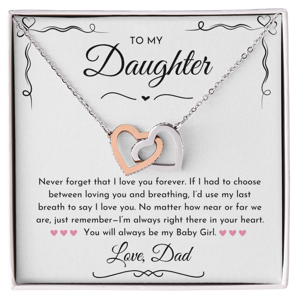 To My Daughter Hearts Necklace From Dad