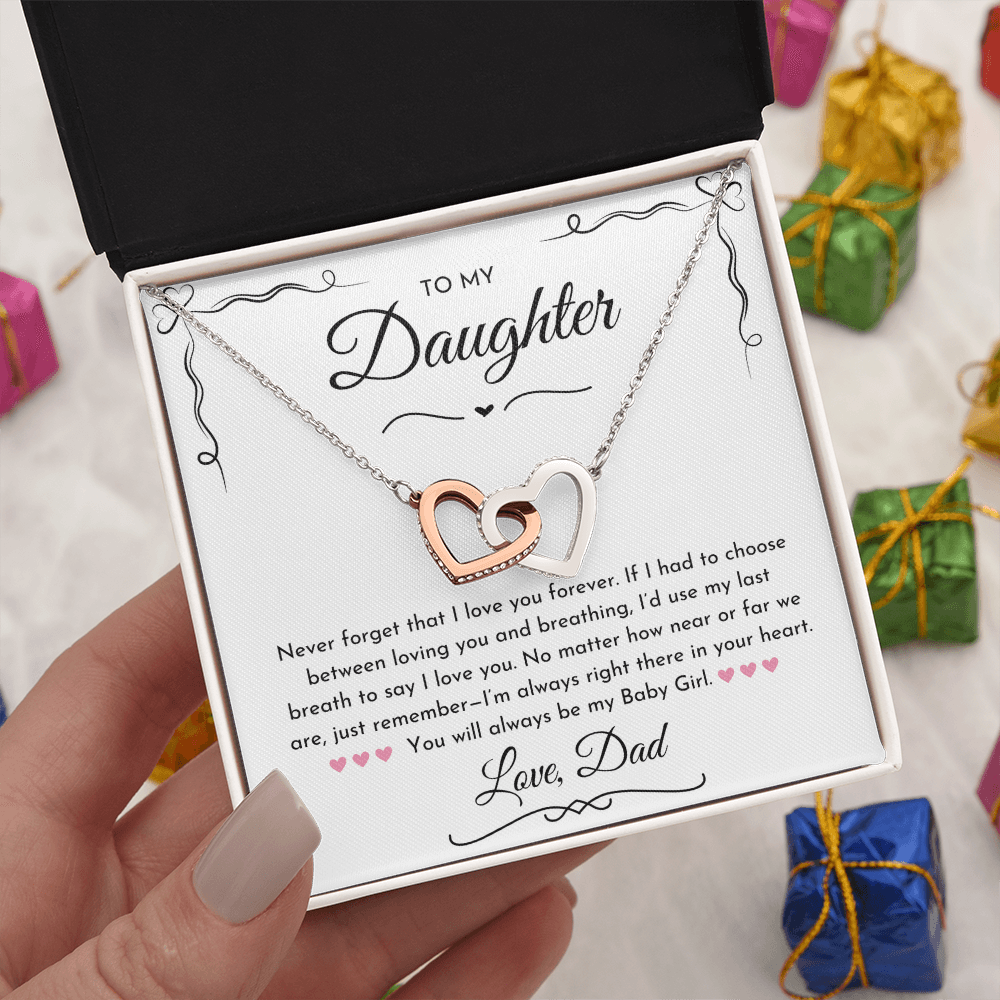 To My Daughter Hearts Necklace From Dad