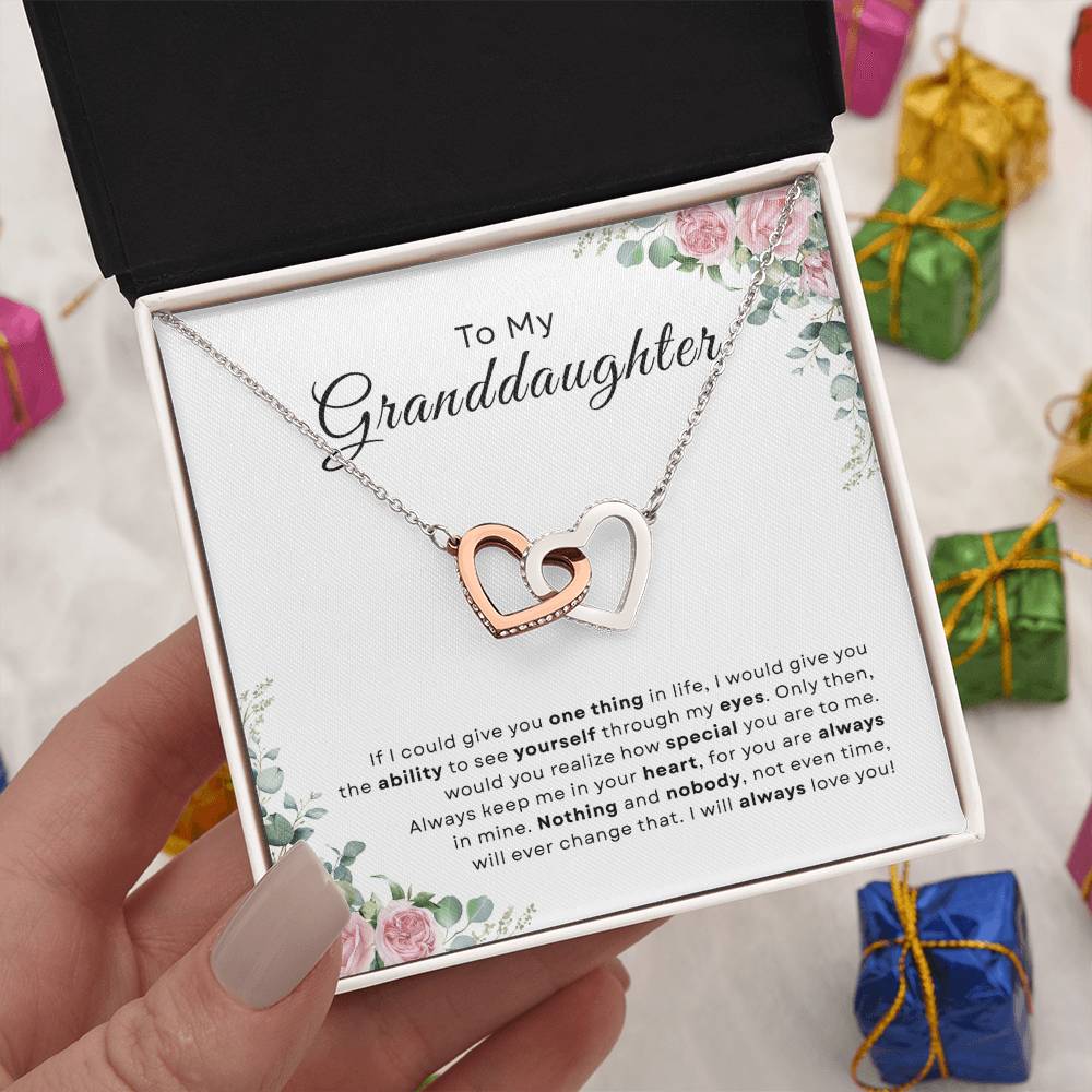 To My Granddaughter Hearts Necklace