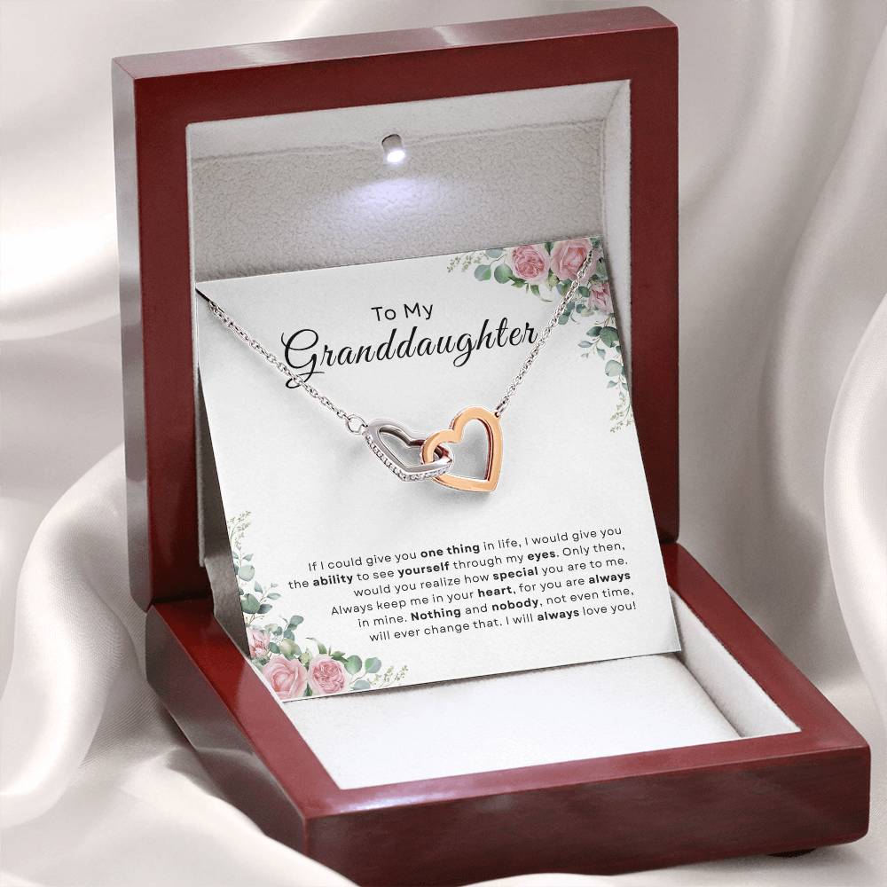 To My Granddaughter Hearts Necklace