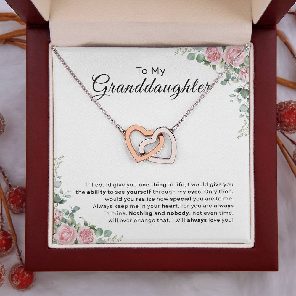 To My Granddaughter Hearts Necklace