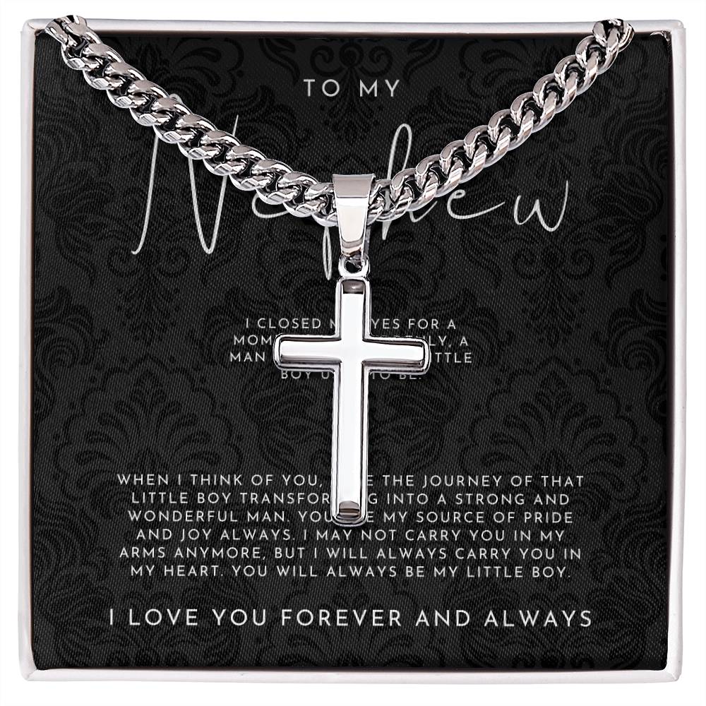 To My Nephew (I Closed My Eyes) Cross Necklace