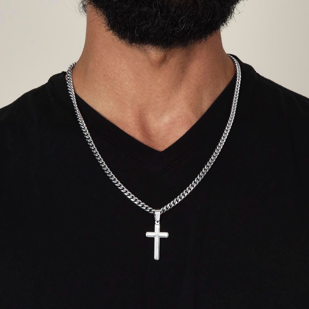 To My Grandson (Stay Strong) Cross Necklace