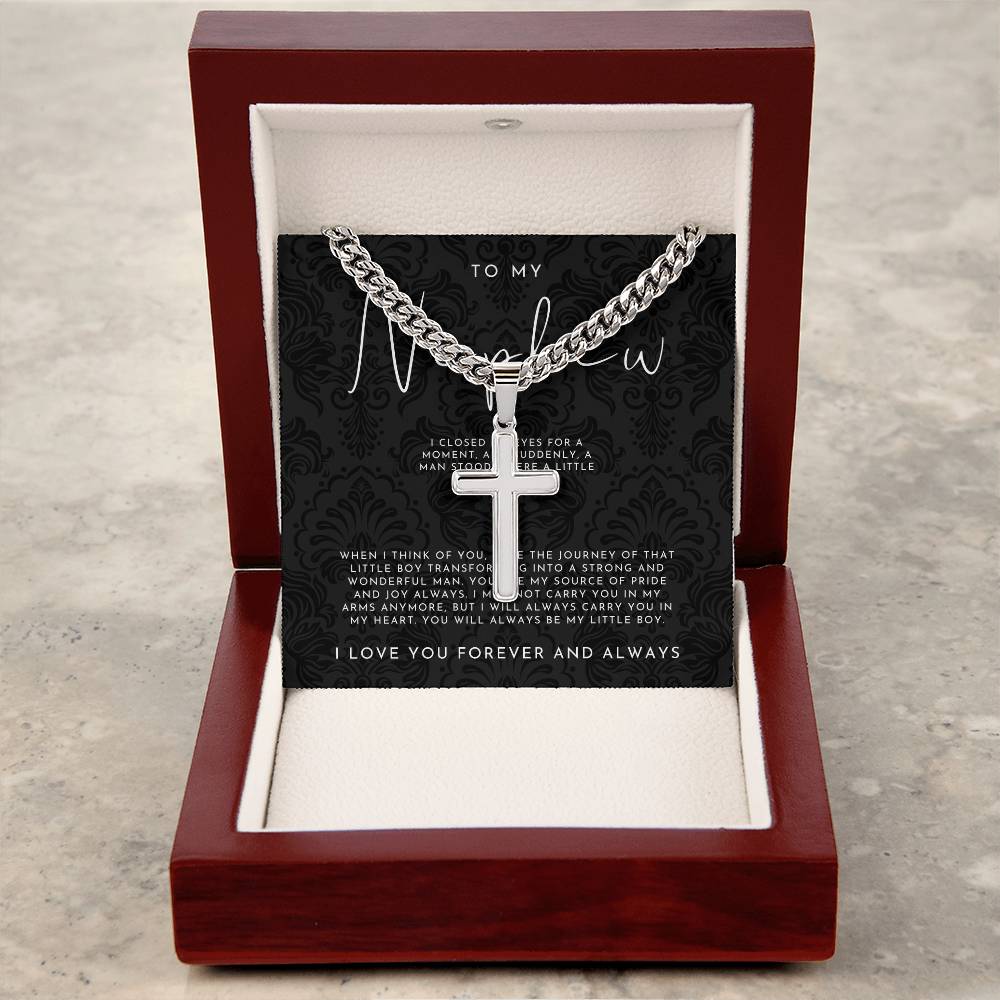 To My Nephew (I Closed My Eyes) Cross Necklace