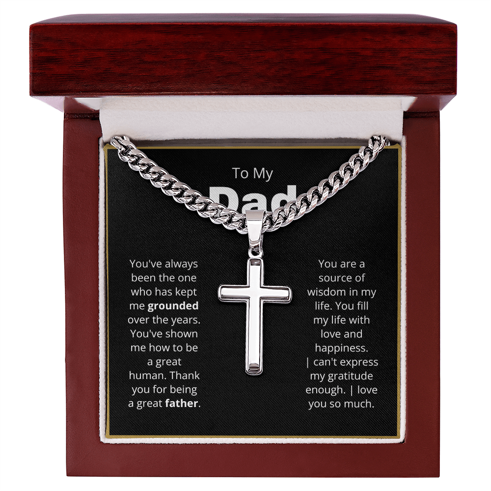 To My Dad Cross Necklace