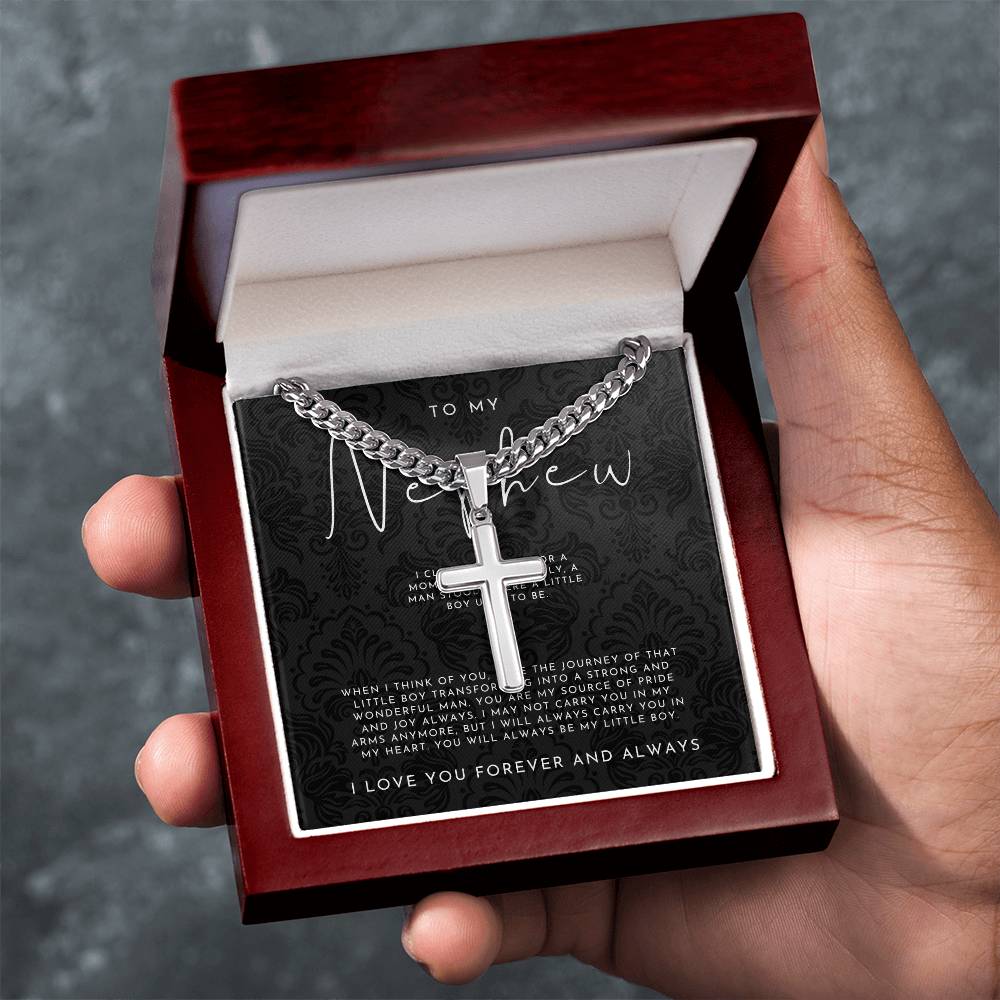 To My Nephew (I Closed My Eyes) Cross Necklace