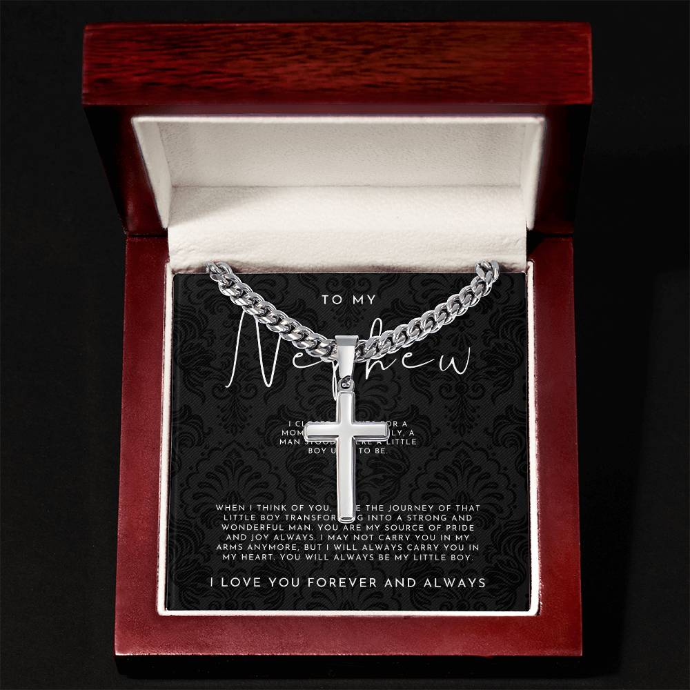 To My Nephew (I Closed My Eyes) Cross Necklace