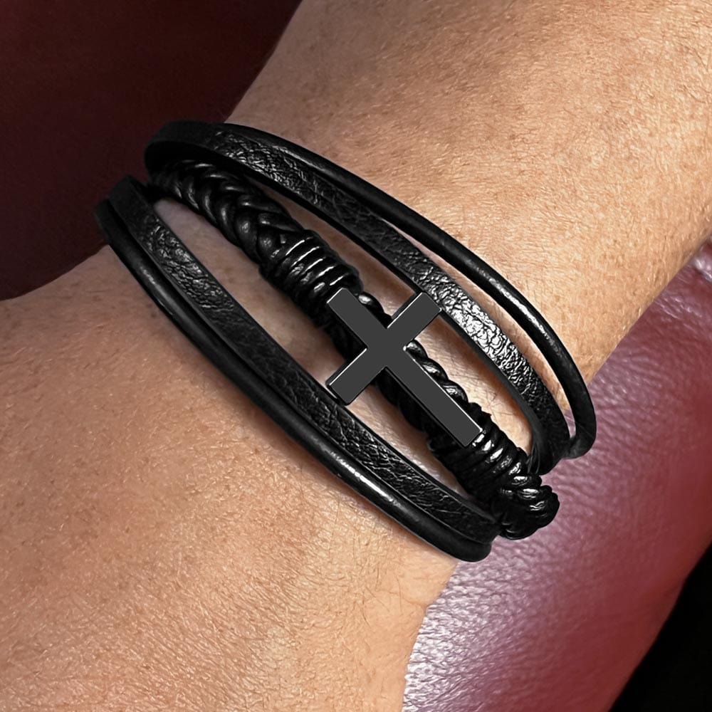 To My Son (Never Forget) Cross Bracelet