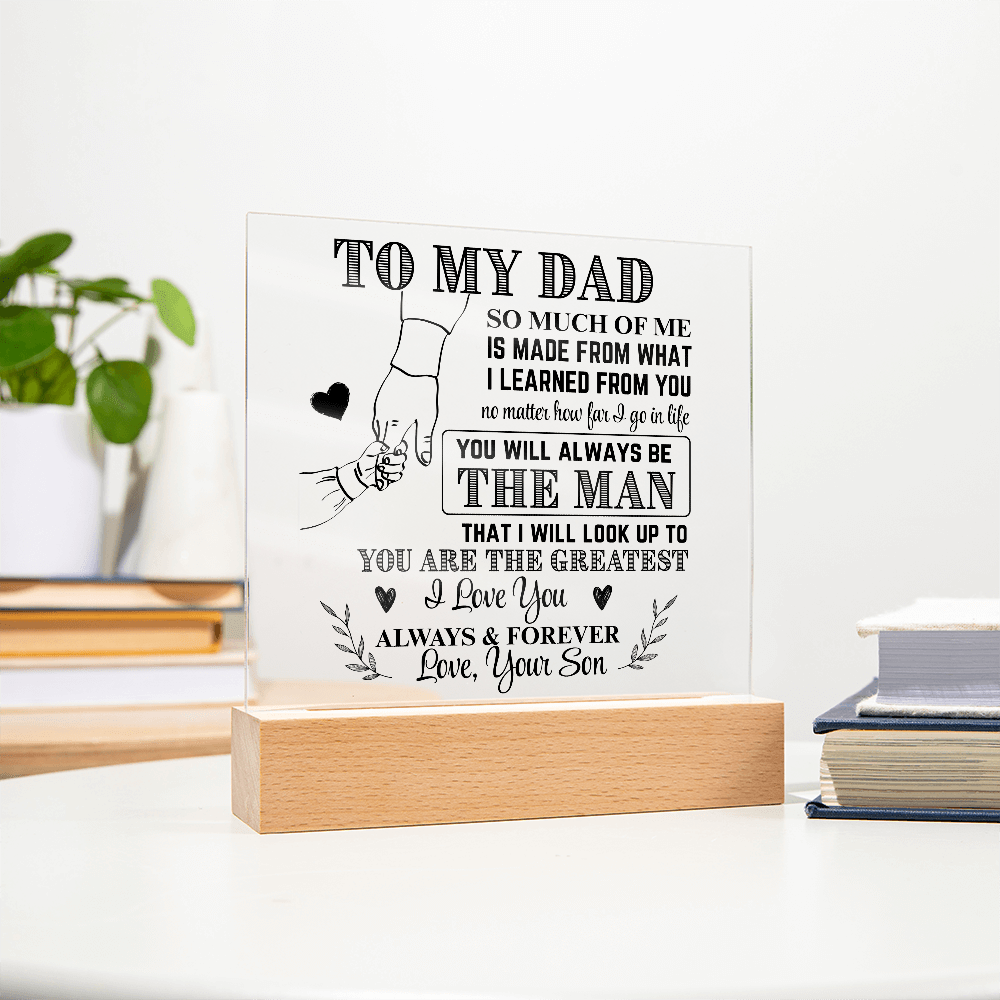 To My Dad From Son LED Acrylic